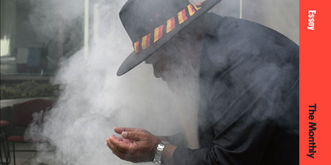 A firelight stick on the hill