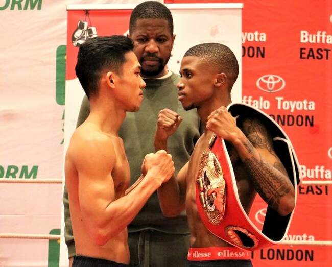 Suganob makes weight for his world title shot against South African champion Nonthshinga