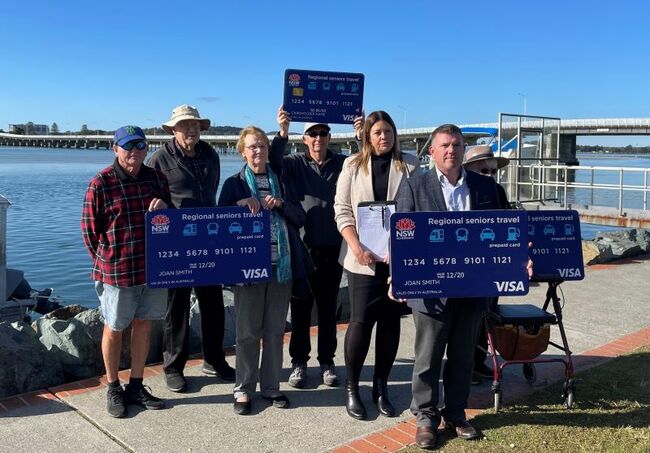 Myall Lakes seniors taking Travel Card stand
