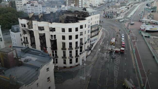 Brighton hotel blaze – fire service ‘scales back operations' after high winds