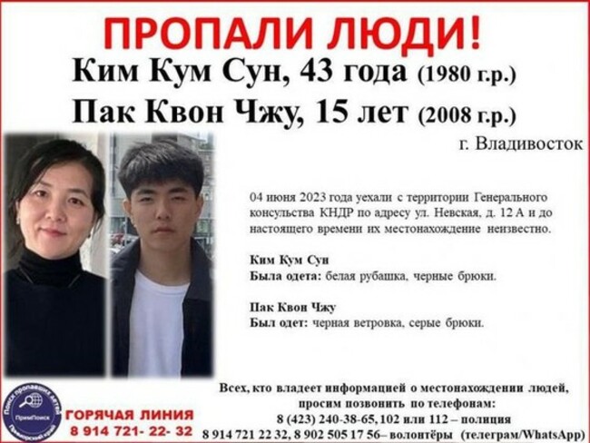 Missing wife, son of North's diplomat arrested in Russia