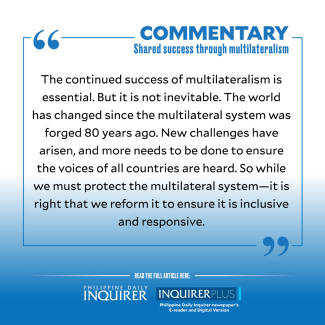 Shared success through multilateralism