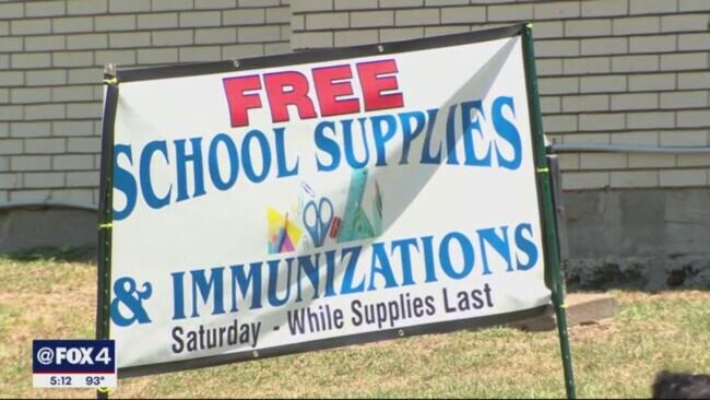Church holds school supplies giveaway for families