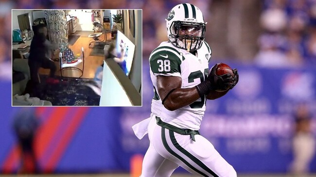 Graphic footage shows woman being thrown into television in brutal alleged assault by ex-NFL star