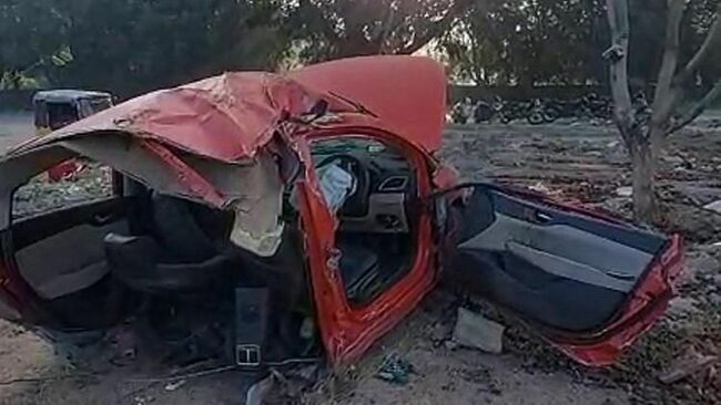 3 Killed in Hyderabad’s Gachibowli After Car Hits Tree, Shatters Into Pieces