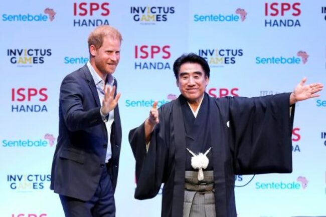 Prince Harry lauds the healing power of sports as he kicks off a promotional tour of Asia in Tokyo