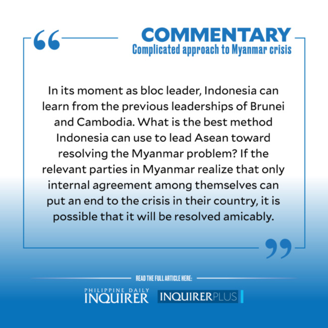 Complicated approach to Myanmar crisis