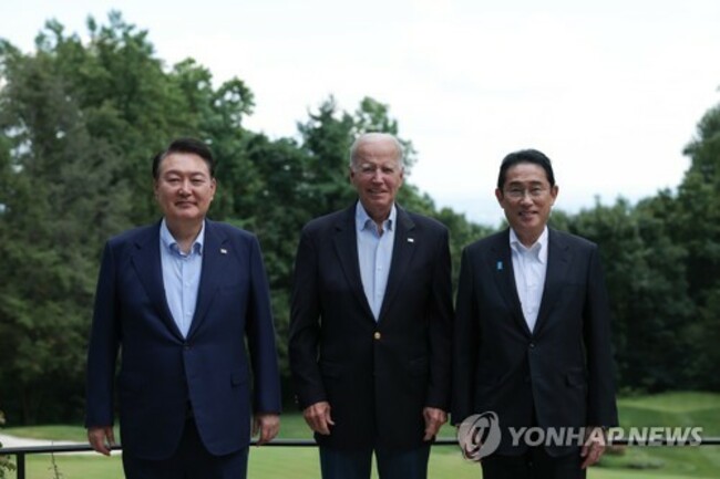 Yoon returns home from Camp David summit with Biden, Kishida