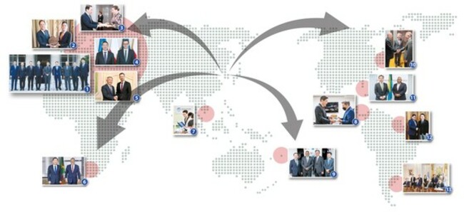 [EXPO BID D-100] Jet-setting business leaders stacking up the air miles