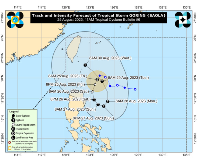Tropical Storm Goring slightly intensifies as Signal No. 1 stays in 4 Luzon areas