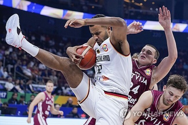 APTOPIX World Cup Germany Latvia Basketball