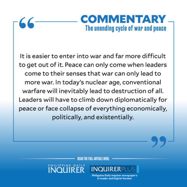 The unending cycle of war and peace