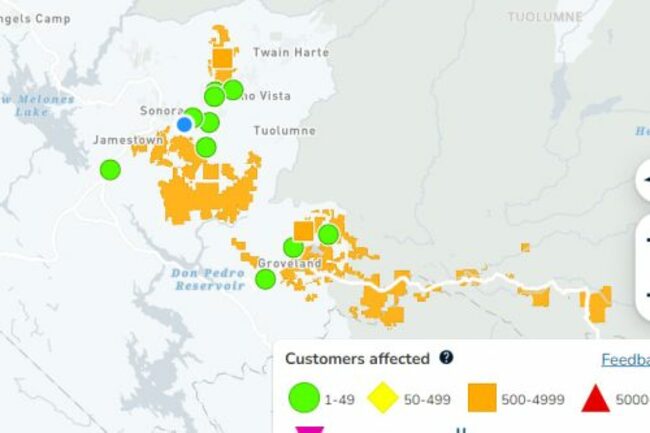 Another Large Power Outage In Tuolumne County