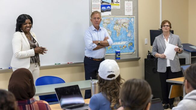 Governor Lamont Visits UConn Waterbury HDFS Course