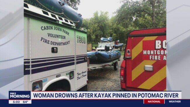 Woman kayaker killed after being trapped under rock during boating trip in Potomac River