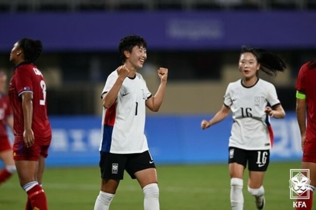 (Asiad) S. Korea beat Philippines to qualify for women's football quarterfinals
