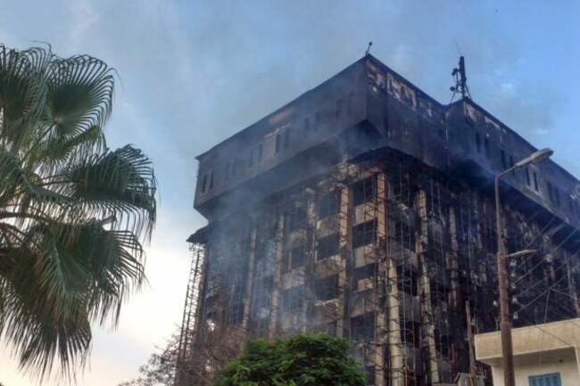 Big fire at an Egypt police headquarters hurt at least 38 people