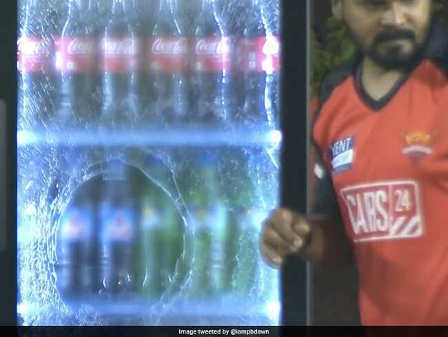 Indian Premier League 2022: KKR'S Nitish Rana Breaks Fridge Glass In SRH Dugout With Massive Six In IPL 2022. Watch