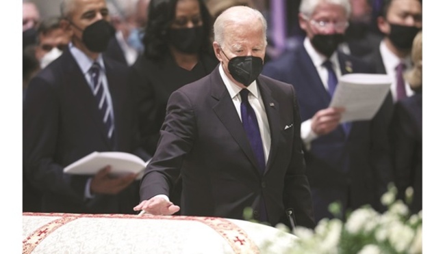 Biden hails Albright at dignitary-packed funeral