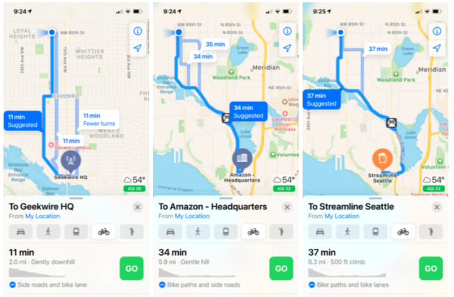 Apple Maps finally adds cycling-specific routing for Seattle bicyclists