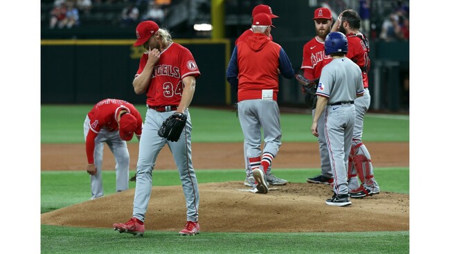 Angels’ Noah Syndergaard knocked out in 1st inning of loss to Rangers