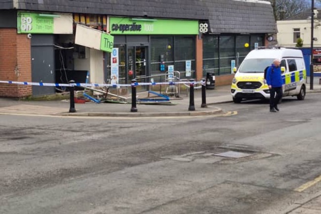 Thieves steal town centre cash machine after smashing into Co-op with JCB digger
