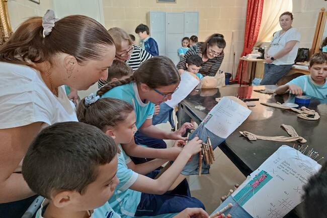 A lacemaking day in Nadur catches them young