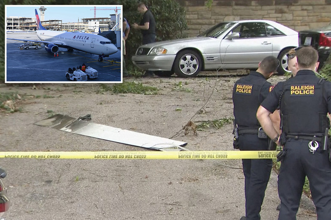 Piece of Delta airplane wing plummets onto NC driveway mid-flight — and crew had no idea until they landed