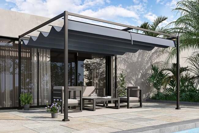 You won't believe the price of this retractable garden pergola - perfect for summer shade