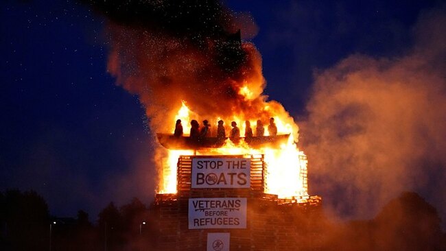 ‘Migrant boat bonfire’ investigated as a hate crime in Northern Ireland