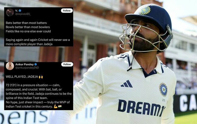 "The unsung hero of Team India" - Fans react to Ravindra Jadeja's splendid 72-run knock in ENG vs IND 2025 3rd Test 