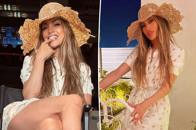 Jennifer Lopez shows off her legs in sky-high platform heels