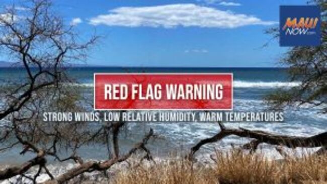 Red Flag Warning extended to 6 p.m. Sunday due to strong winds, low relative humidity