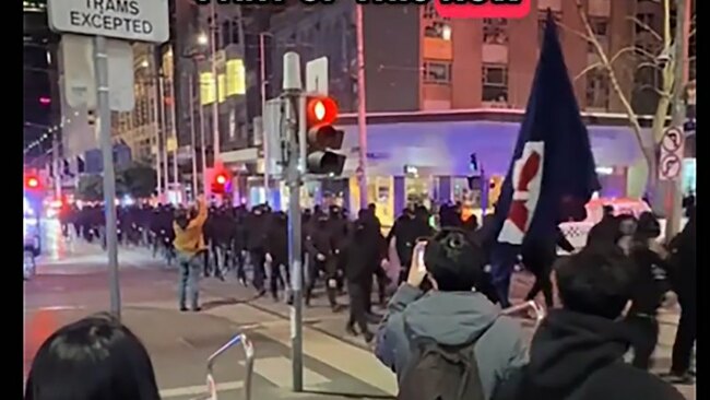‘No place for hate’ as police escort neo-Nazis in early-morning march