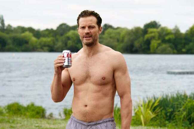 Jamie Dornan strips down for Diet Coke