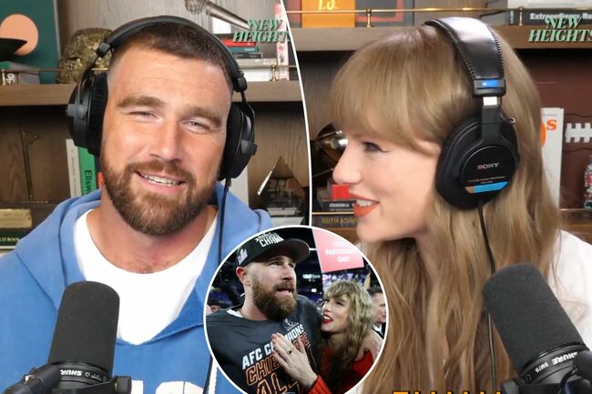 Taylor Swift officially unveiled as Travis Kelce’s ‘New Heights’ podcast special guest