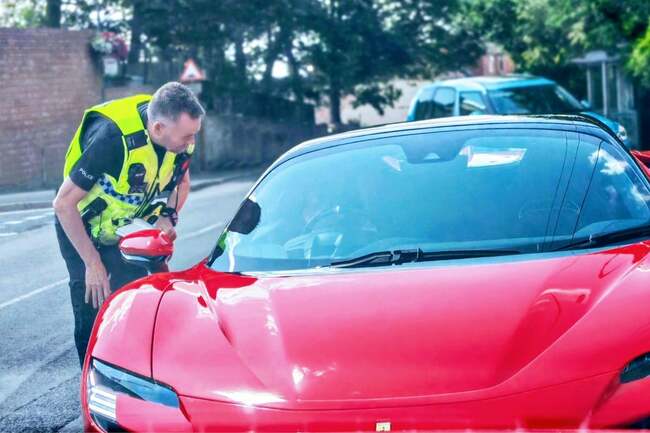 Ferrari driver told off as police crack down on speeding, parking and number plate offences in Derbyshire village