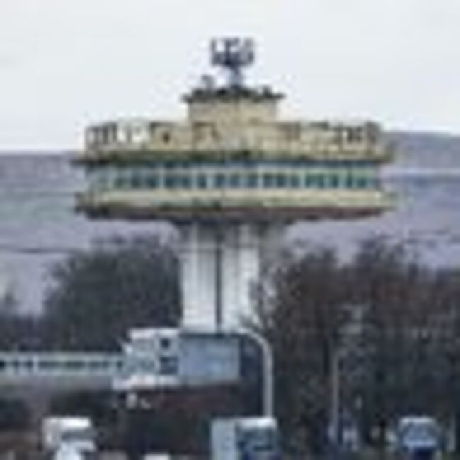 Inside the abandoned UFO-style tower on the M6