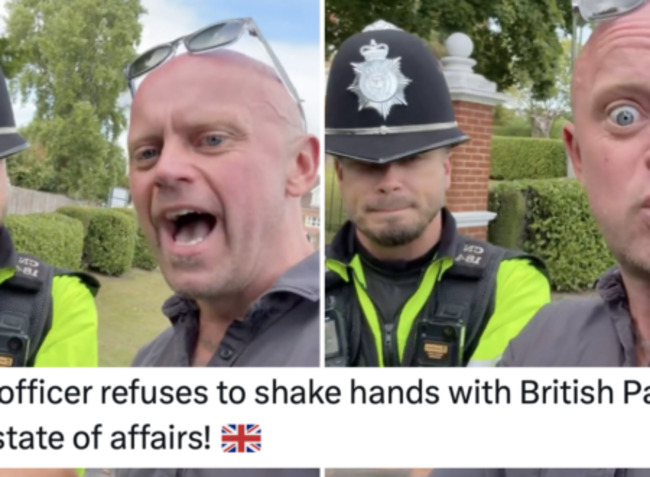 A ‘British patriot’ was desperate for this policeman to shake his hand and ended up furiously spitting feathers – 13 funniest and totally on-point responses