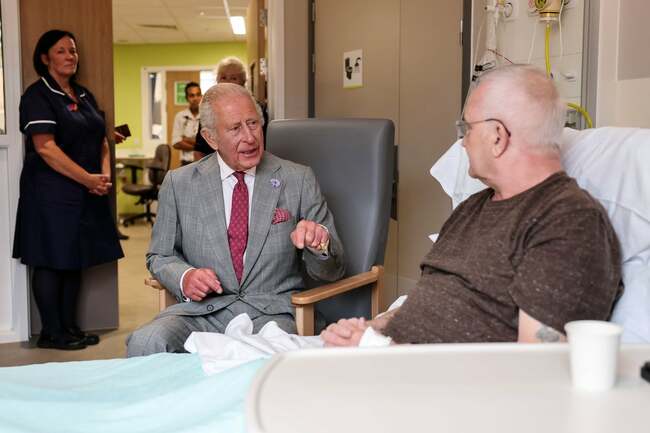 King Charles jokes about growing old during hospital visit