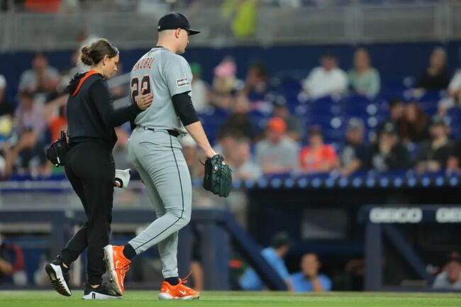 Tarik Skubal exits start with left side injury in Tigers worry