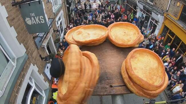Black pudding lobbers take aim in annual English tradition