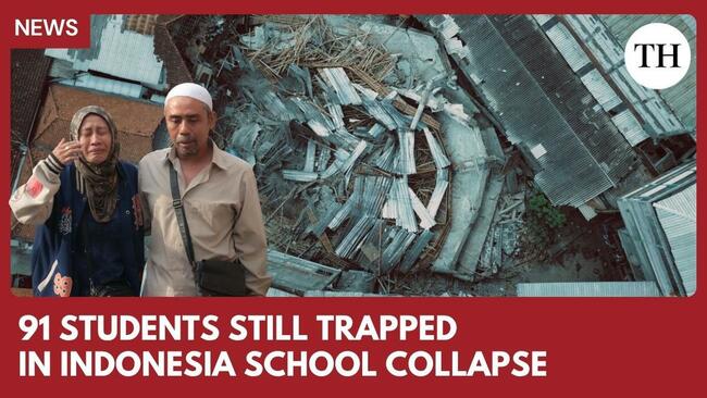 Watch: 91 students still trapped after Indonesia school collapse