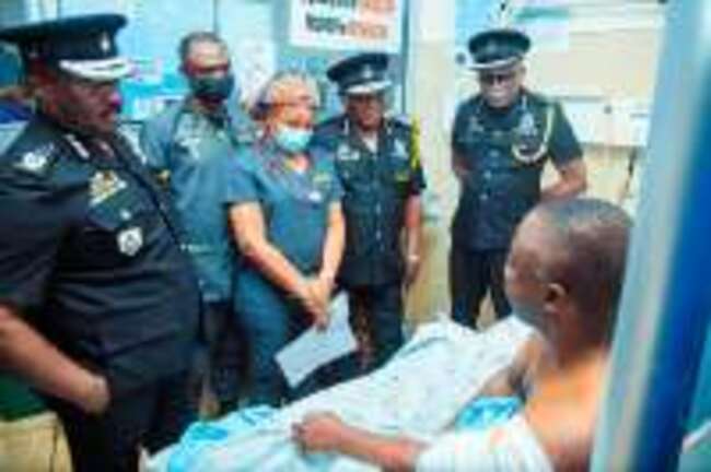 Sampa disturbances: IGP visits injured officers, sends high-powered delegation and reinforcement teams to Sampa