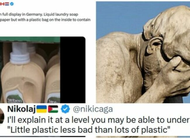 A climate change sceptic thought the plastic liner of a cardboard soap bottle was evidence of a ‘green scam’, and got burnt to a crisp – 16 scorching clapbacks