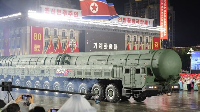 North Korea flaunts new missiles ​as top Chinese and Russian officials look on