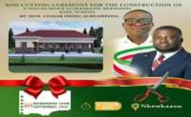 Offinso North DCE cuts sod for construction of Kindergarten block at Nkenkaasu