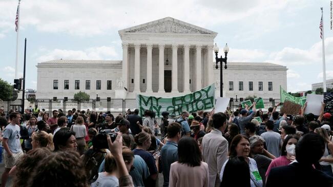 Protests underway in cities from Washington to Los Angeles in wake of Supreme Court abortion decision