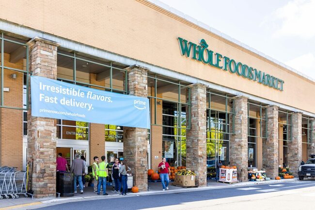 Amazon is experimenting at Whole Foods by selling mainstream brands like Pepsi, Kraft, and Chips Ahoy—and some will be hand-delivered by robots