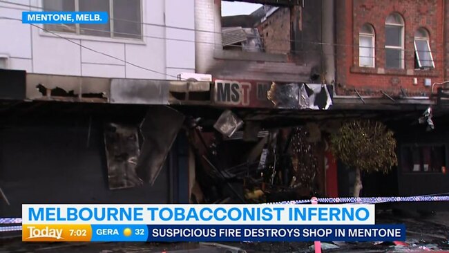 Melbourne tobacconist target of suspicious fire for second time in four months